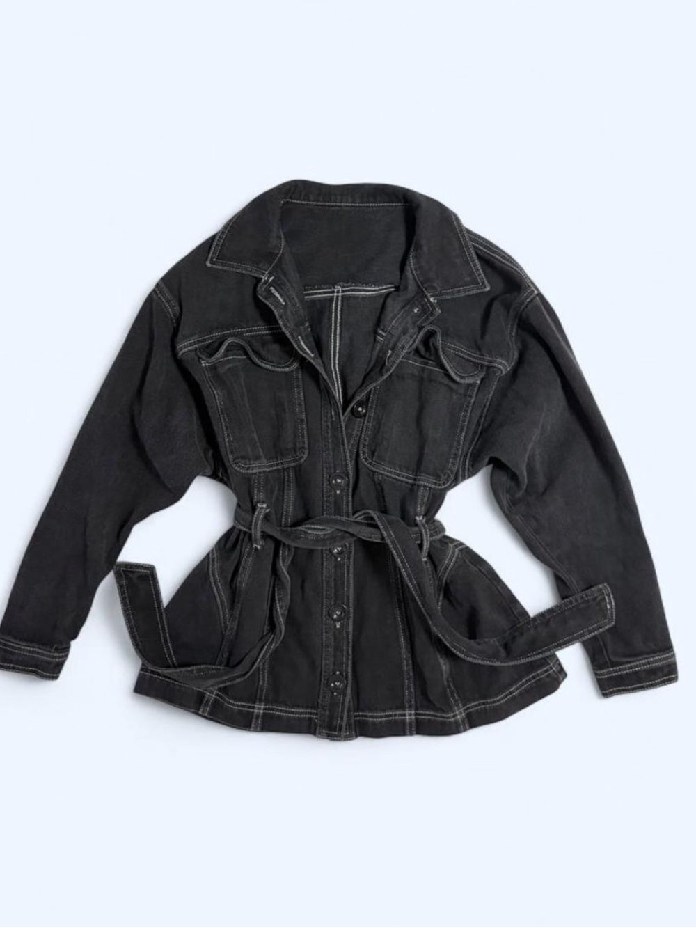 ASOS Black Belted Denim Jacket